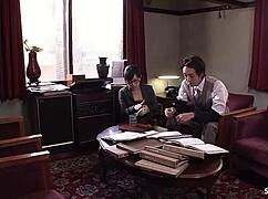 japanese teen secretary seduces old ugly guy to suck his fat cock in jav