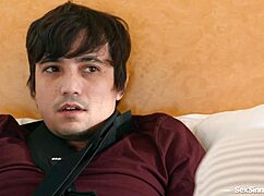 Teacher helps student with a deepthroat handjob in class