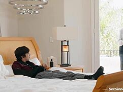 Teacher helps student with a deepthroat handjob in class