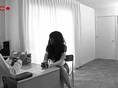 Black babe Nyomi Banxxx receives intense pounding from white partner