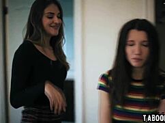 gizelle blanco casually spies on maya and hazel in the room