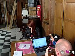 She teases, Watch this horny shy redhead teen ride in her first casting interview.