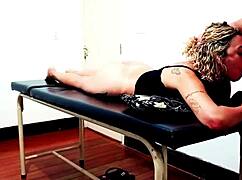 waxing client gets horny and fucks the waxer