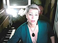 The fun of a mature married couple on the cramped balcony of a moscow apartment