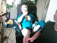 The fun of a mature married couple on the cramped balcony of a moscow apartment