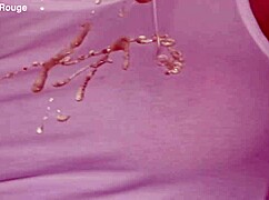 housewife going crazy in the kitchen with lipstick and panties