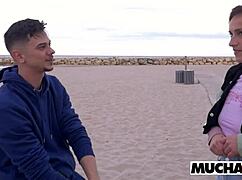 Spanish chick gets fucked on a public beach at muchasexo, what if someone catches us?