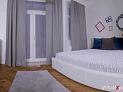 German milf sandra sturm plays with her monster juggs in spandex 😍