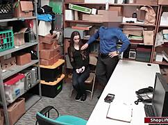 Teen babe fucked by officer for stealing