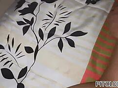 She arrives from gym, rests in leggings, I sneak in secretly to fuck