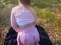 forest romp with a neighbor girl, couldn't hold back the passion