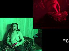 naked brunette bbw with long hair and glasses explores lake house playthrough part five, showcasing big natural tits