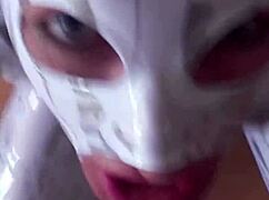 My sex doll Vilja gags on cock in zentai suit 😈