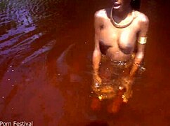 at the beach with a skinny tribe slut 😍