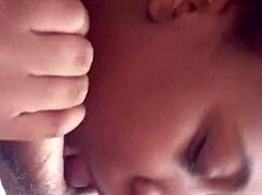 Ebony MILF Shows Off Her Good Neck Skills on Cock