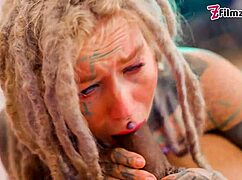 Tattooed girl takes deep bbc anal atm & facial cumshot