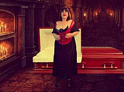 Granny Vampyra Gets Finger Fucked and Pussy Bat Licked to Orgasm by Familiar