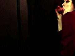 Student Sucks Cock At The Gloryhole