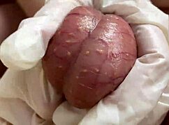 awesome ball massage from russian teen 18+ in latex gloves pov