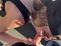 feeling intense pleasure from two guys in public desert car scene