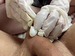 awesome ball massage from russian teen 18+ in latex gloves pov