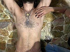 made for hairy bodies lovers playing with his hairy chest and armpits and scratching his back