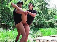 Trainer fucks me after workout and cums on my big tits part 2