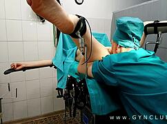 Explosive gyno orgasm during intense exam