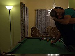 i get hard handling my hot milf wife's huge tits on the pool table