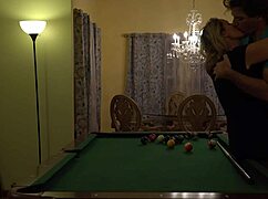 i get hard handling my hot milf wife's huge tits on the pool table