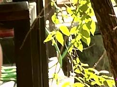 Gorgeous and thick lesbians bring their sex toy outdoors to satisfy one another with passion