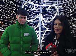 hunt4k christmas fun with girlfriend and friend. proper lessons in hardcore instruction.