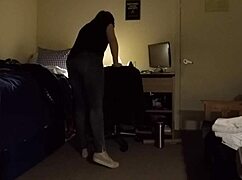 busty milf getting caught on hidden cam while spying