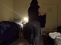 busty milf getting caught on hidden cam while spying