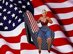 Granny's Patriotic Stick and Lick Orgasms