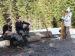 Sexy snowboarder brittany bardot invites lumberjacks back for dp threesome gp2970