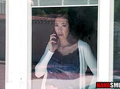 step granny caught him perving on her while she masturbates