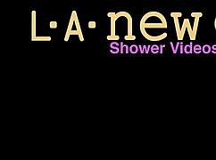 radiant teen blonde took a shower