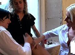 Femdom 3some Cfnm Babes Jerk Cock in Their Slutty Hands