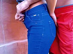 Hot maid takes anal in the backyard garden, the couple says