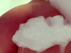 horny british slut plays with herself in the shower