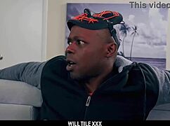 Tiffany Nacke, the gothic girl, endures double penetration by black dudes.