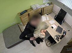 Busty blonde Blanche SEDUCES loan agent in OFFICE for cash