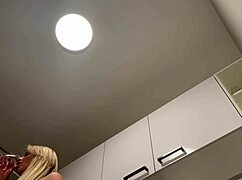 Hot Sexy All Natural Big Tits Braless Wife Goes No Panties In The Kitchen