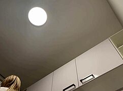 Hot Sexy All Natural Big Tits Braless Wife Goes No Panties In The Kitchen