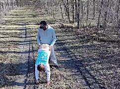 fucked outside with drone watching