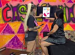 bbw chick gets tattoo and blowjob