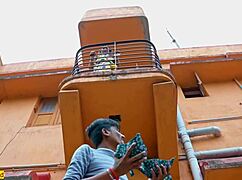 Desi bhabhi tosses bra from balcony 😏