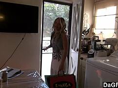 beautiful blonde babe returns from shopping craving pov sex ride