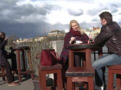 Impotent husband watches black guy pound wife's ass, then licks cum from her pussy.